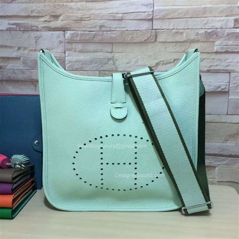 replica hermes eveline iii bags in green color|authentic hermes evelyne bag.